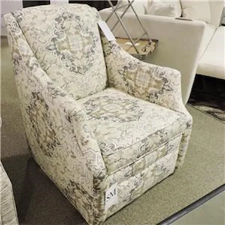 Transitional Skirted Swivel Chair